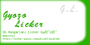gyozo licker business card